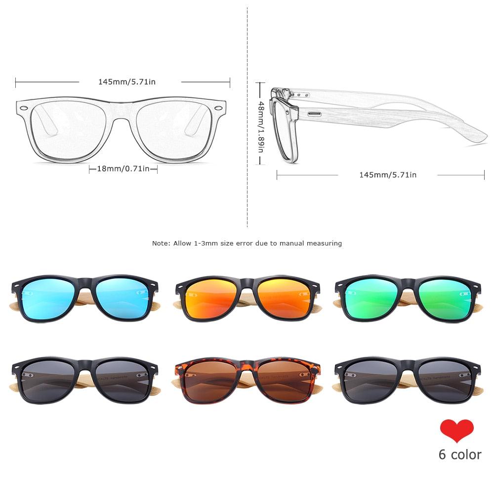 BARCUR Polarized Glasses Bamboo Wood Carauana Store