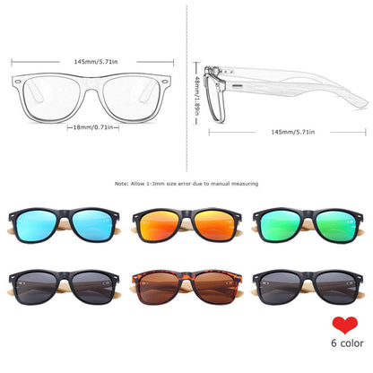BARCUR Polarized Glasses Bamboo Wood Carauana Store
