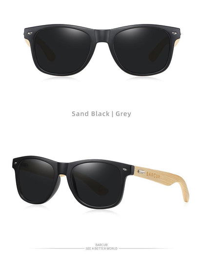 BARCUR Polarized Glasses Bamboo Wood Carauana Store