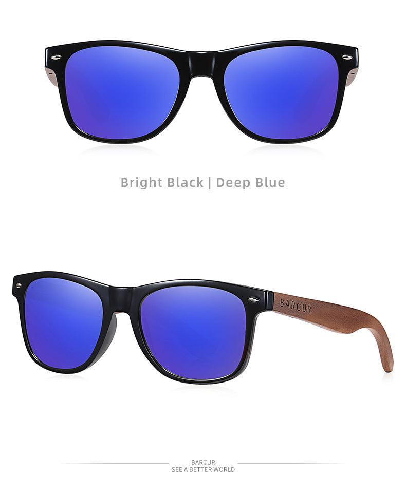 BARCUR Sunglasses Anti Blue Night Vision Mirror Free Wood Box Carauana Store