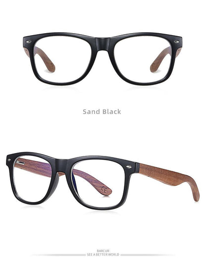 BARCUR Sunglasses Anti Blue Night Vision Mirror Free Wood Box Carauana Store