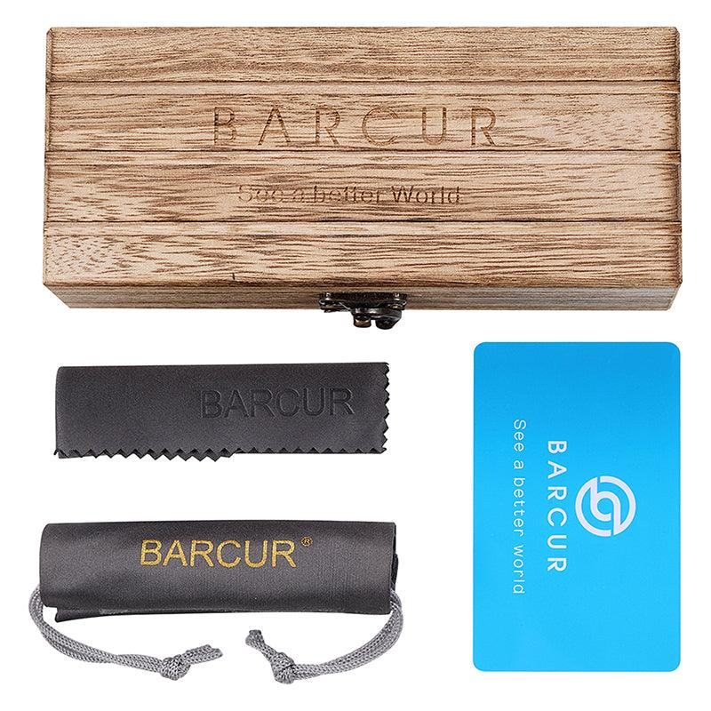 BARCUR Sunglasses Anti Blue Night Vision Mirror Free Wood Box Carauana Store