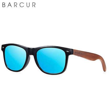 BARCUR Sunglasses Anti Blue Night Vision Mirror Free Wood Box Carauana Store
