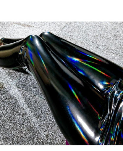 Black Leggings PU Leather Pants High Waist Leather Pants Carauana Store