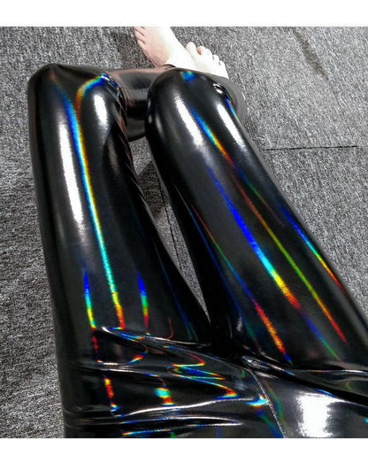 Black Leggings PU Leather Pants High Waist Leather Pants Carauana Store