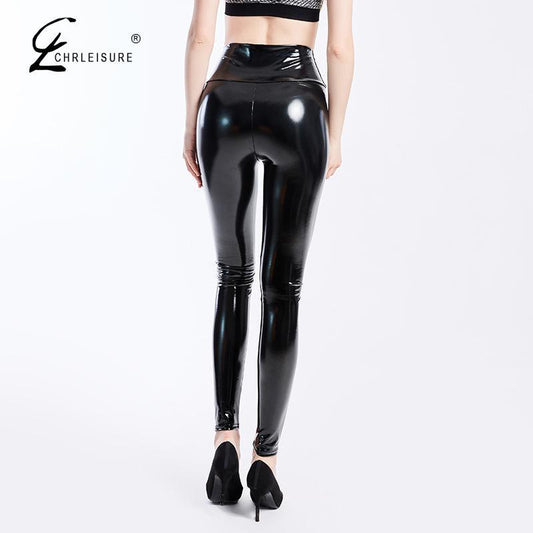 Black Leggings PU Leather Pants High Waist Leather Pants Carauana Store