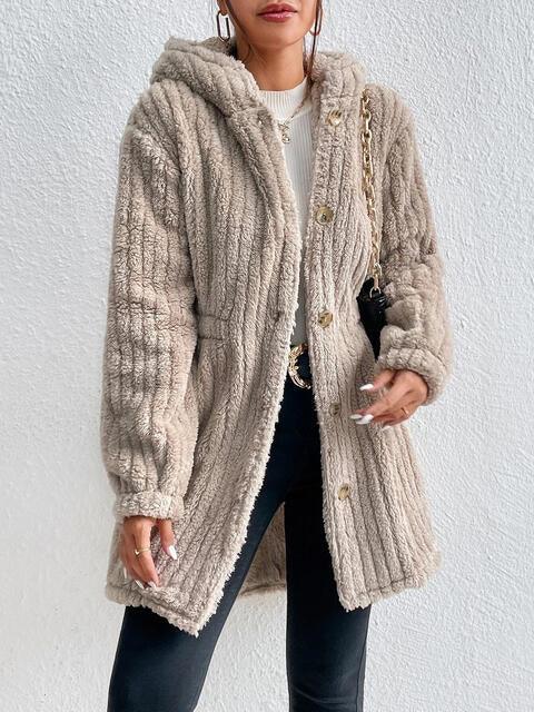 Button Down Hooded Coat Carauana Store