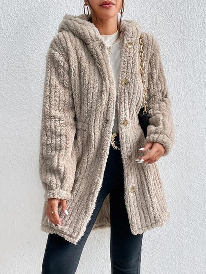Button Down Hooded Coat Carauana Store