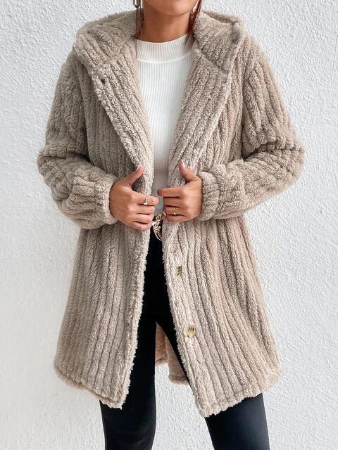 Button Down Hooded Coat Carauana Store