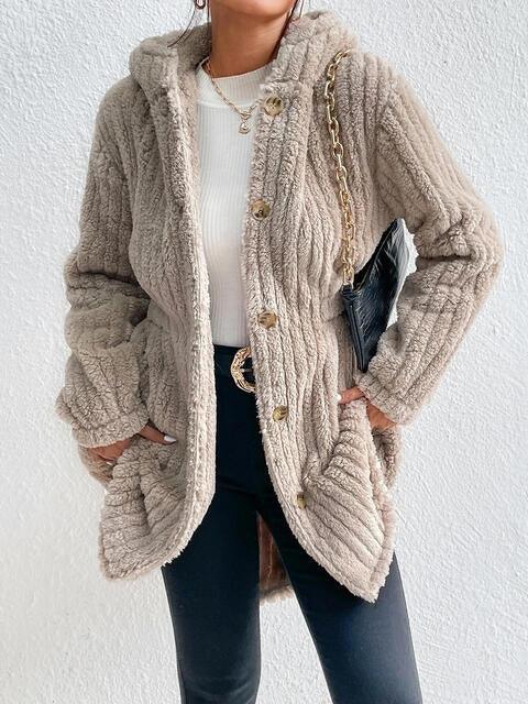 Button Down Hooded Coat Carauana Store