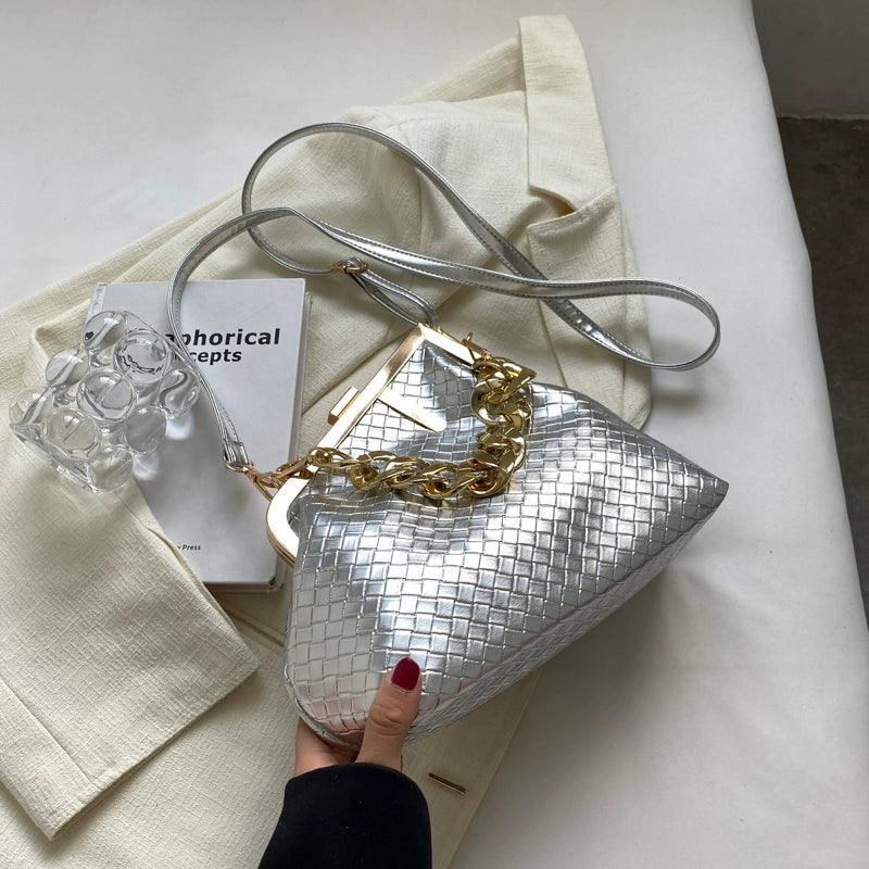 Carauana UNIU SILVER GOLD Knitted Crossbody Bag | Fashion Satchel | NEW 2024 Collection Carauana Store