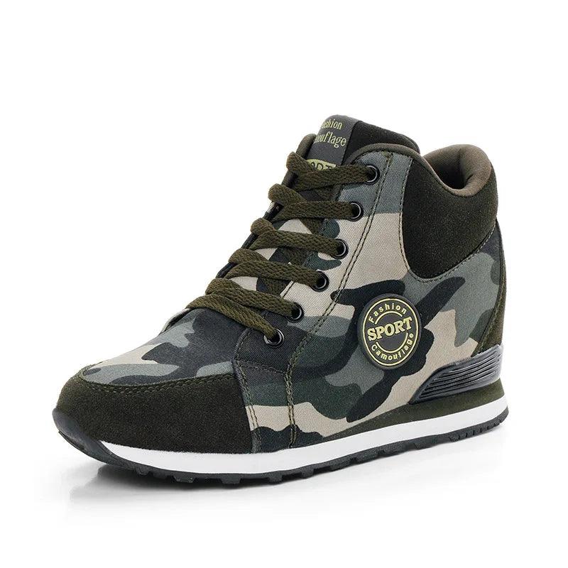 Carauana Women Camouflage 6.5cm Heel Height Increase Casual Shoes Carauana Store