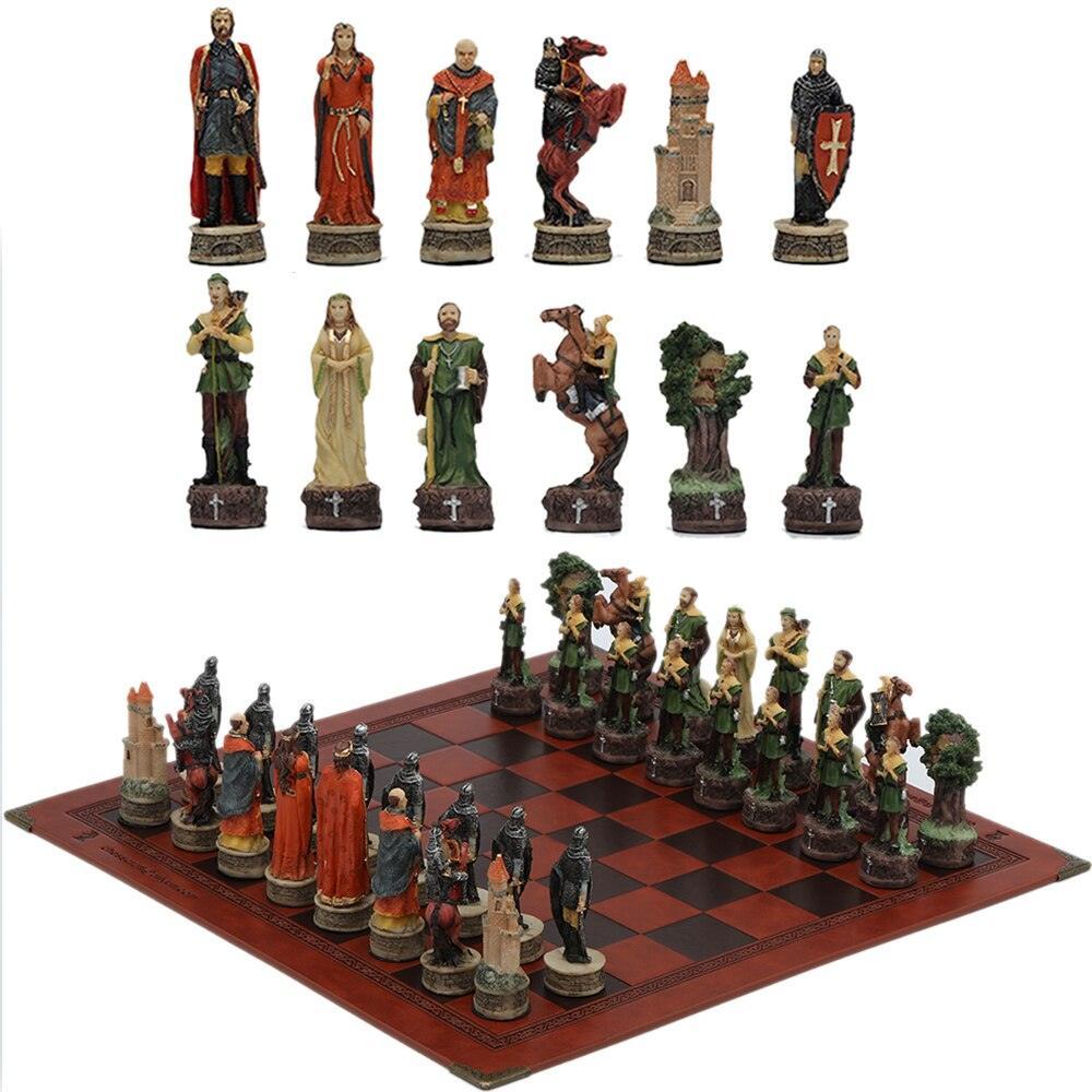 Chess Desktop Intelligence Game Movie Theme Toy Luxury Knight Hand-painted Carauana Store