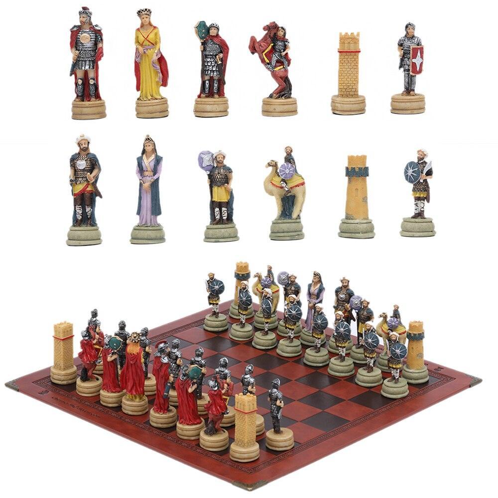 Chess Desktop Intelligence Game Movie Theme Toy Luxury Knight Hand-painted Carauana Store