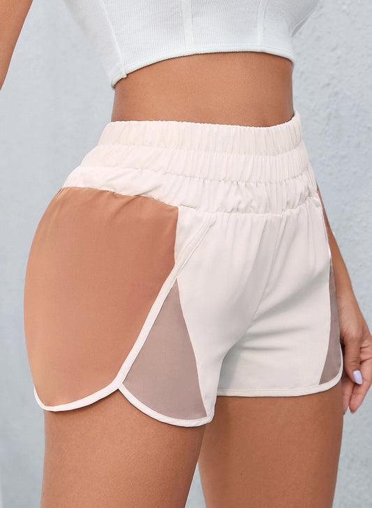 Color Block Wide Waistband Shorts Carauana Store
