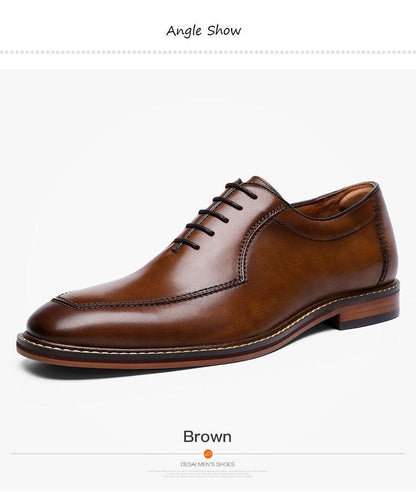 Desai Men Dress Shoes Oxfords Genuine Leather Italian Formal Shoes Carauana Store