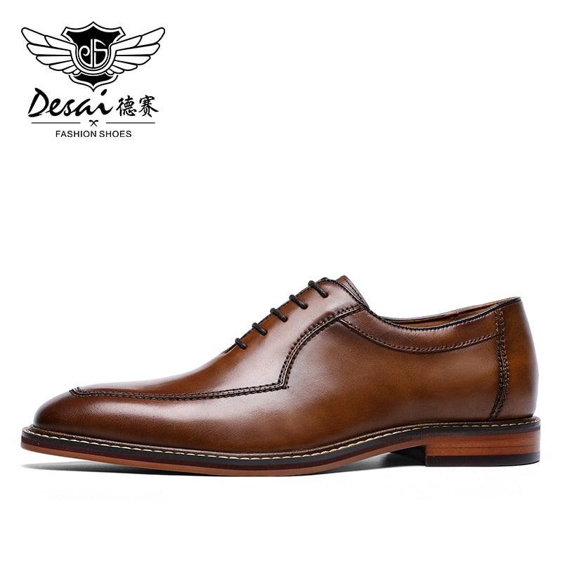 Desai Men Dress Shoes Oxfords Genuine Leather Italian Formal Shoes Carauana Store