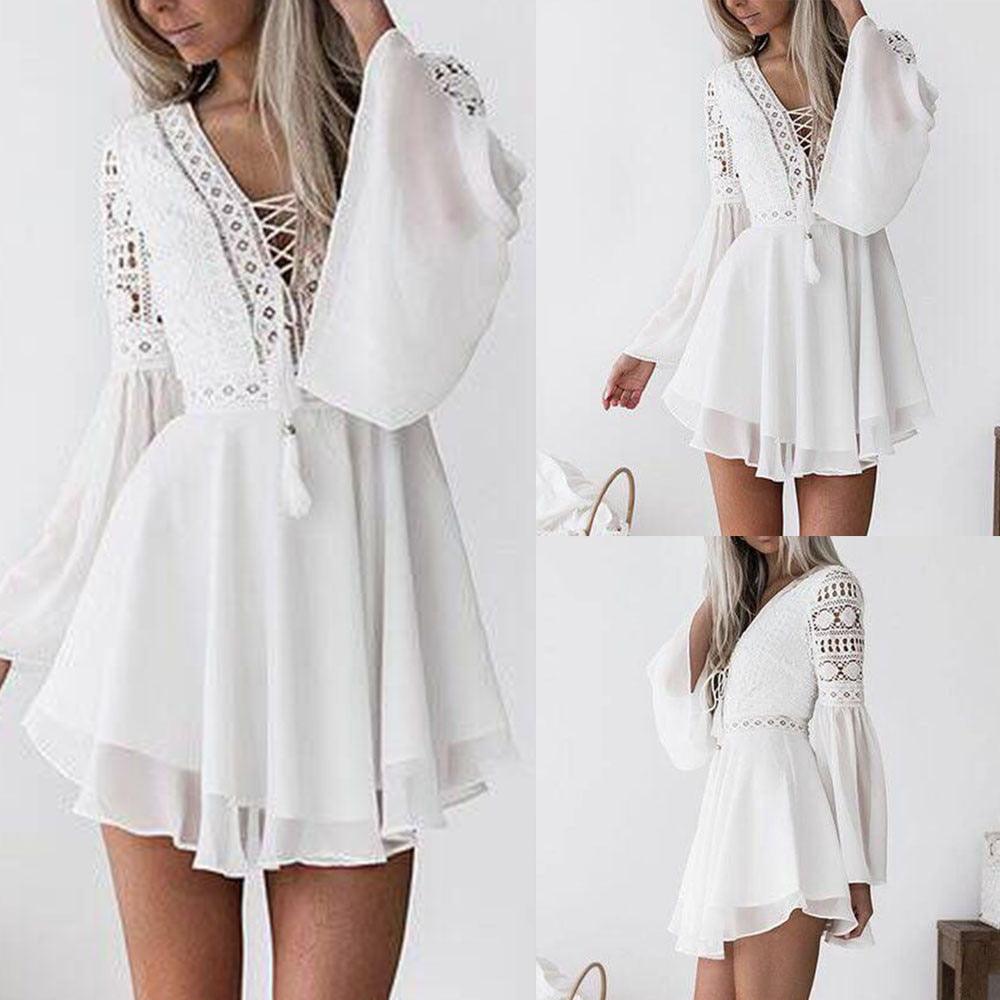 Fashion Dresses 2023:Women's Casual Lace Long Sleeve Bodycon Cocktail Party Pencil Dresss Carauana Store