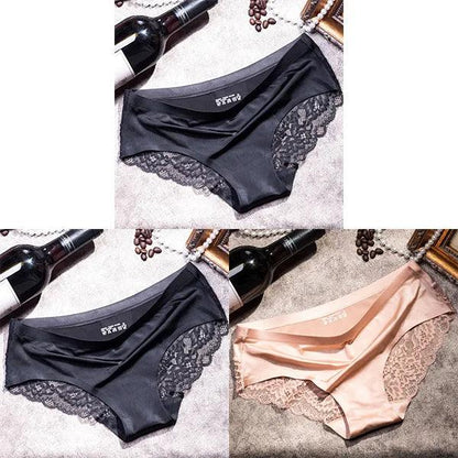 3Pcs Women's Lace Seamless Panties Set - Luxurious Mid-Rise Cotton Spandex Nylon Briefs | Carauana Carauana Store