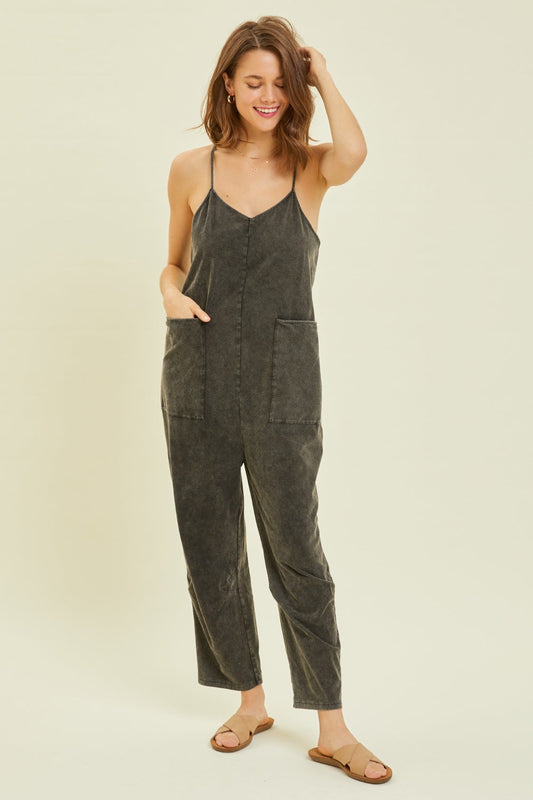 HEYSON Full Size Mineral-Washed Oversized Jumpsuit with Pockets Carauana Store