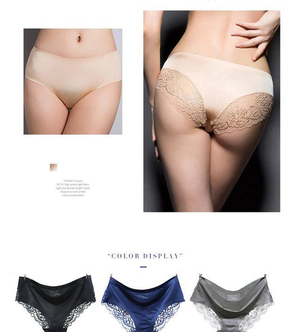3Pcs Women's Lace Seamless Panties Set - Luxurious Mid-Rise Cotton Spandex Nylon Briefs | Carauana Carauana Store