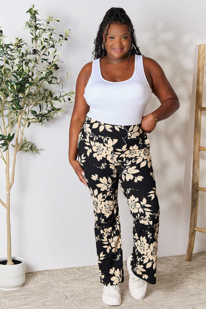 Heimish Full Size High Waist Floral Flare Pants Carauana Store