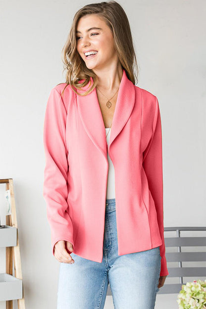 Heimish Open Front Long Sleeve Blazer Carauana Store