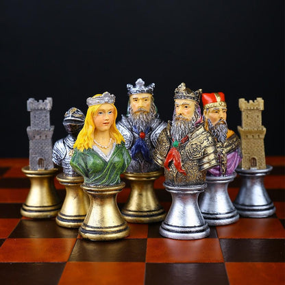 Historical Theme Resin Chess Figures 32 Painted Chess Game Gift Collection Carauana Store