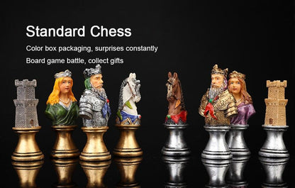 Historical Theme Resin Chess Figures 32 Painted Chess Game Gift Collection Carauana Store