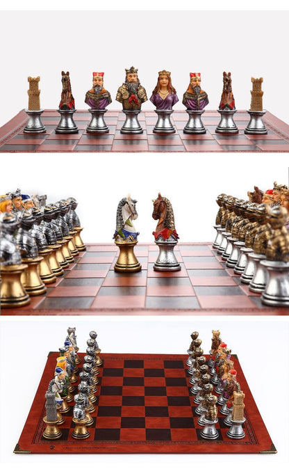 Historical Theme Resin Chess Figures 32 Painted Chess Game Gift Collection Carauana Store