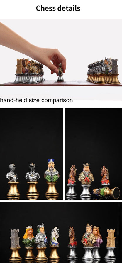 Historical Theme Resin Chess Figures 32 Painted Chess Game Gift Collection Carauana Store