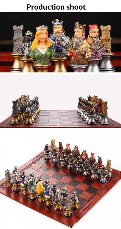 Historical Theme Resin Chess Figures 32 Painted Chess Game Gift Collection Carauana Store