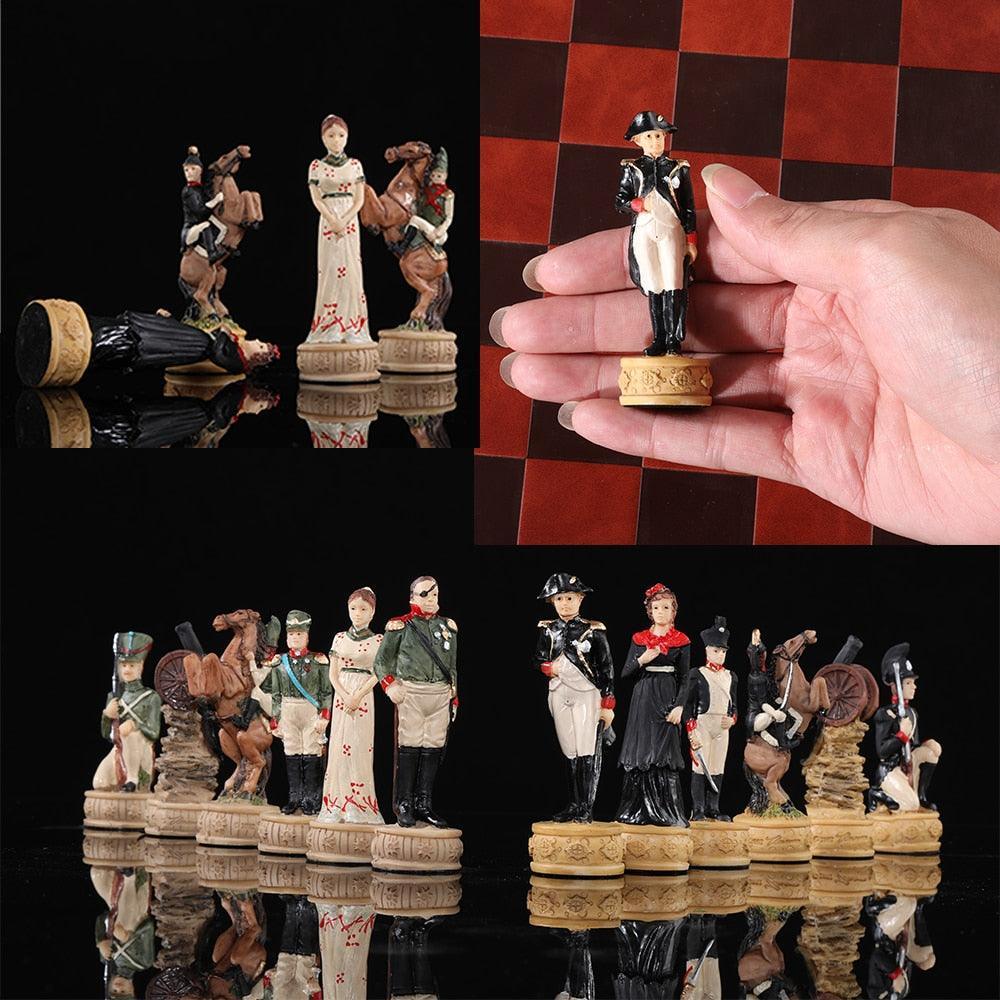 Historical Theme Resin Chess Figures 32 Painted Chess Game Gift Collection Carauana Store