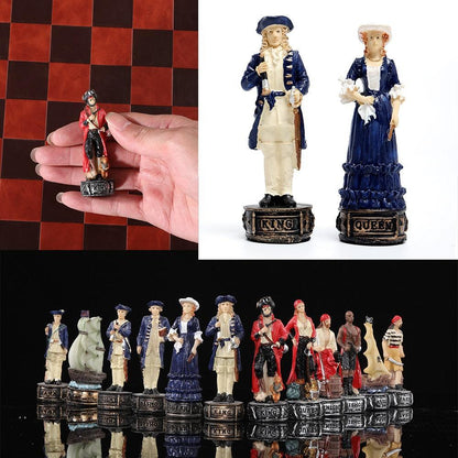 Historical Theme Resin Chess Figures 32 Painted Chess Game Gift Collection Carauana Store