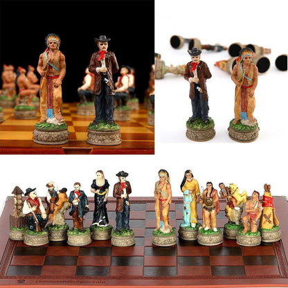 Historical Theme Resin Chess Figures 32 Painted Chess Game Gift Collection Carauana Store