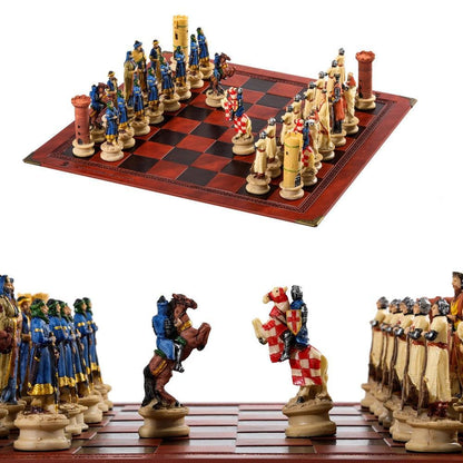 Historical Theme Resin Chess Figures 32 Painted Chess Game Gift Collection Carauana Store
