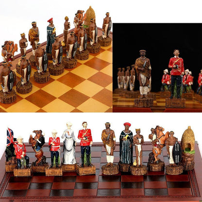 Historical Theme Resin Chess Figures 32 Painted Chess Game Gift Collection Carauana Store