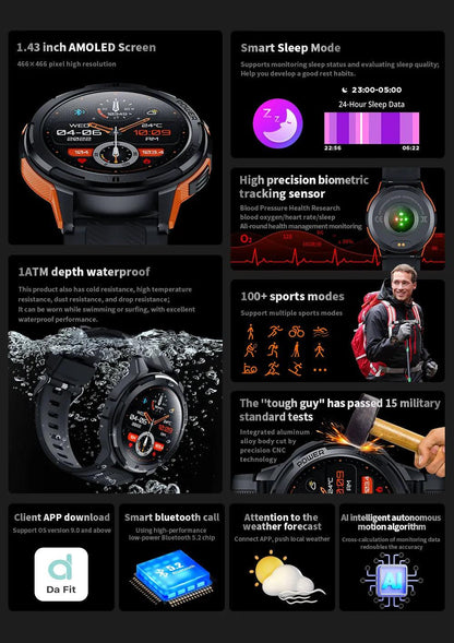 LEMFO Inspire SmartWatch Men AMOLED|Your Ultimate Wellness Companion Awaits Carauana Store