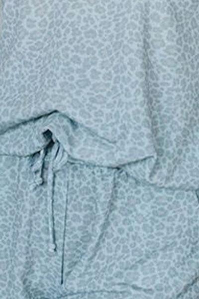 Leopard Notched Top and Drawstring Shorts Lounge Set Carauana Store