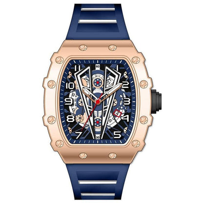 MEGIR Tonneau Dial Sport Watch For Men Fashion Waterproof Quartz Wristwatches Auto Date Luminous Silicone Strap 9006 Carauana Store