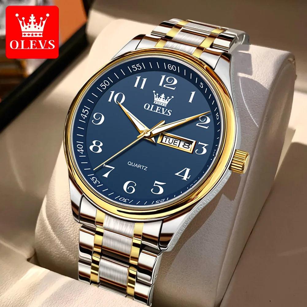 OLEVS 5567 Classic Quartz Watch for Women Set Elegant Dress Luminous Waterproof Week Date Clock Stainless Steel Wristwatch Gift Carauana Store