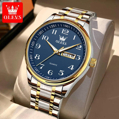 OLEVS 5567 Classic Quartz Watch for Women Set Elegant Dress Luminous Waterproof Week Date Clock Stainless Steel Wristwatch Gift Carauana Store