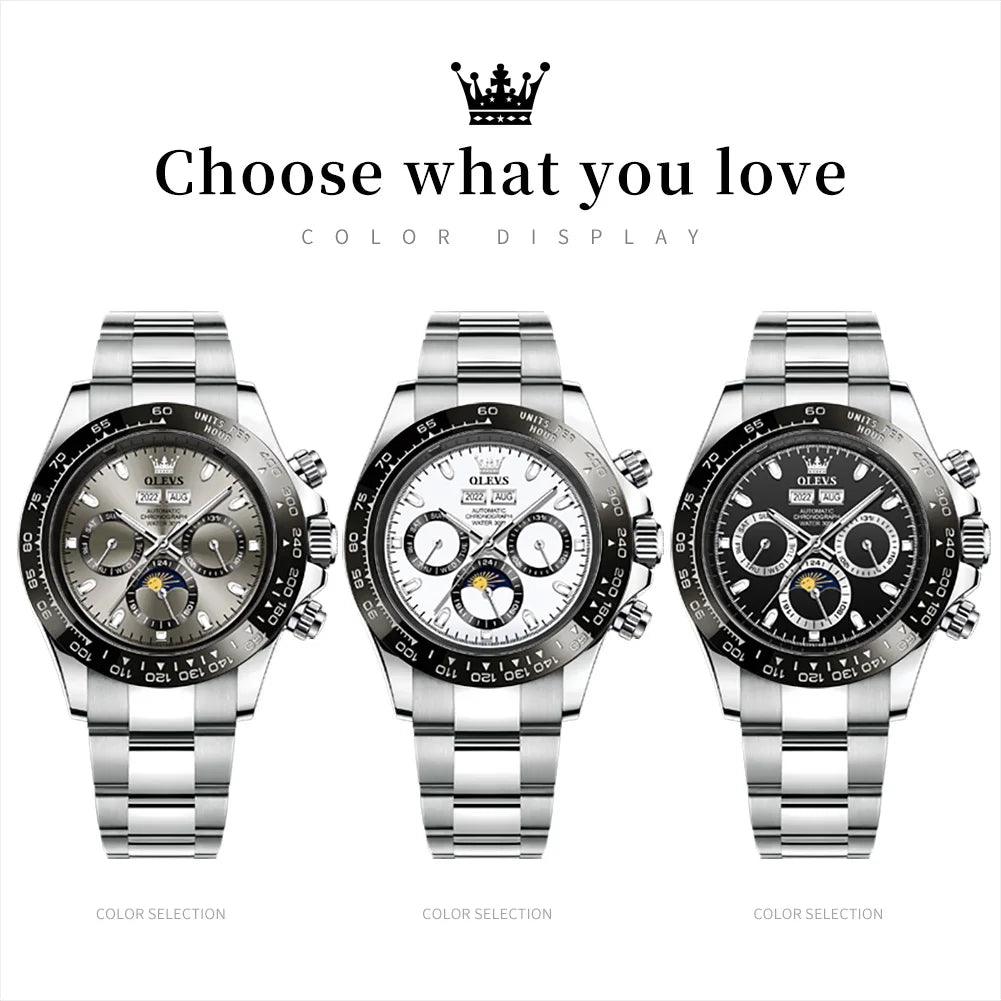 OLEVS Luxury Men's Chronograph Automatic Mechanical Wristwatch-Top Brand Watch Carauana Store