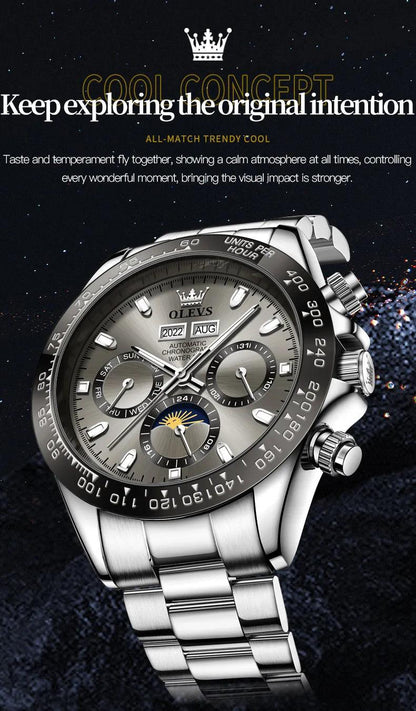 OLEVS Luxury Men's Chronograph Automatic Mechanical Wristwatch-Top Brand Watch Carauana Store