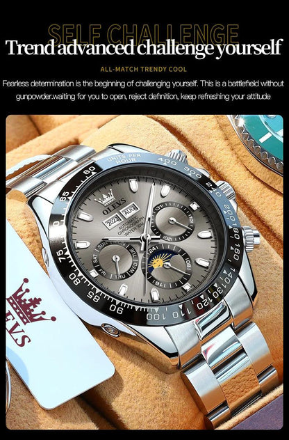 OLEVS Luxury Men's Chronograph Automatic Mechanical Wristwatch-Top Brand Watch Carauana Store