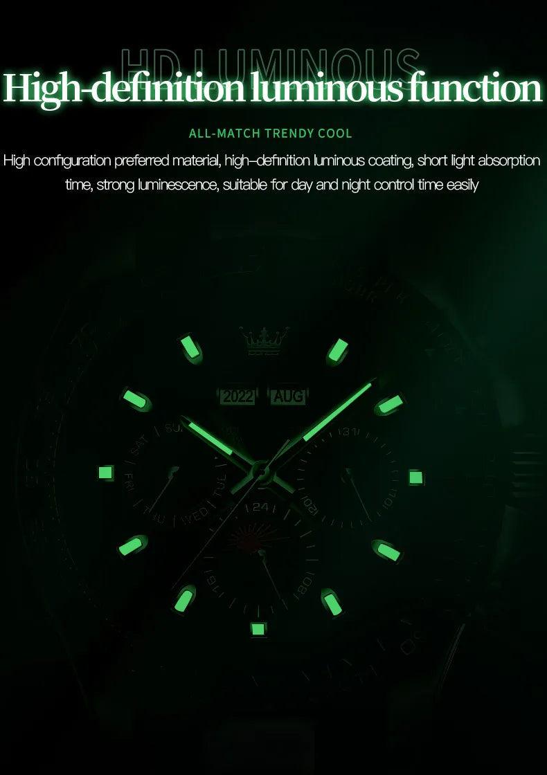 OLEVS Luxury Men's Chronograph Automatic Mechanical Wristwatch-Top Brand Watch Carauana Store