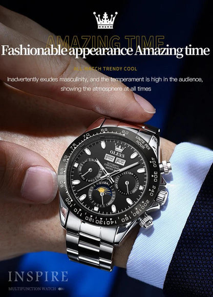 OLEVS Luxury Men's Chronograph Automatic Mechanical Wristwatch-Top Brand Watch Carauana Store
