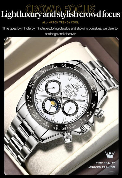 OLEVS Luxury Men's Chronograph Automatic Mechanical Wristwatch-Top Brand Watch Carauana Store