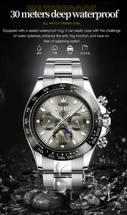 OLEVS Luxury Men's Chronograph Automatic Mechanical Wristwatch-Top Brand Watch Carauana Store