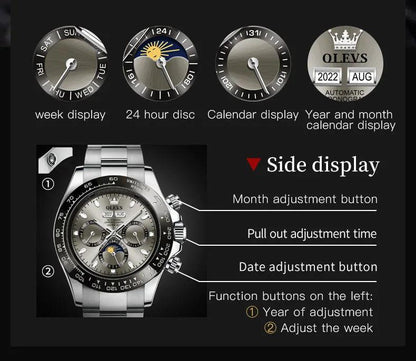 OLEVS Luxury Men's Chronograph Automatic Mechanical Wristwatch-Top Brand Watch Carauana Store